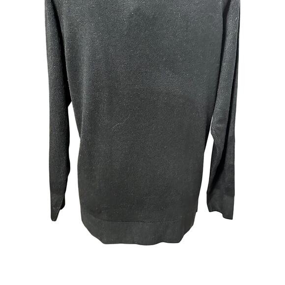 Sweet Romeo Pullover Sweater Long Sleeve Jewel Neck Side Slits Black W US S NWT - Picture 7 of 9